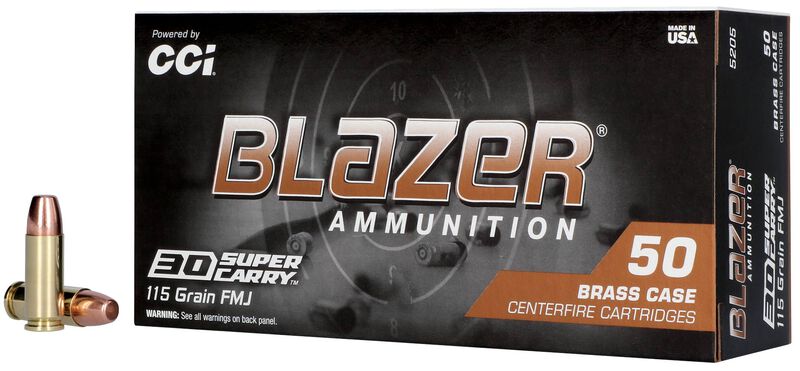 Blazer Brass, 30 Super Carry, 115 Grain, Full Metal Jacket Flat Nose, 1150 fps