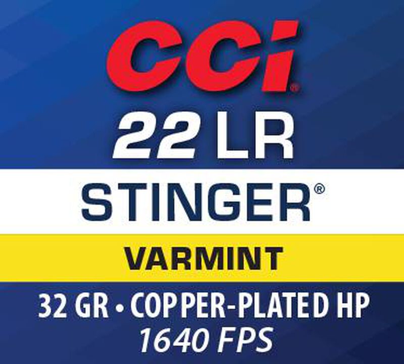 Stinger, 22 LR, 32 Grain, Copper Plated Hollow Point, 1640 fps