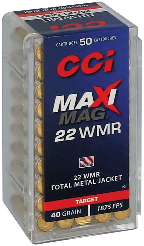 Maxi-Mag TMJ, 22 WMR, 40 Grain, Total Metal Jacket, 1875 fps