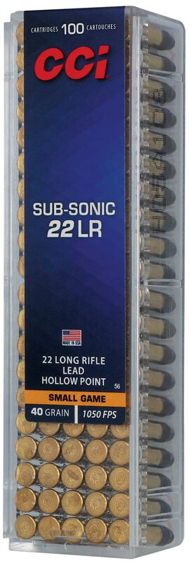 Sub-Sonic HP, 22 LR, 40 Grain, Lead Hollow Point, 1050 fps