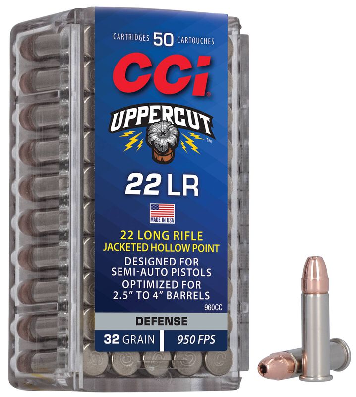 Uppercut, 22 LR, 32 Grain, Jacketed Hollow Point, 950 fps