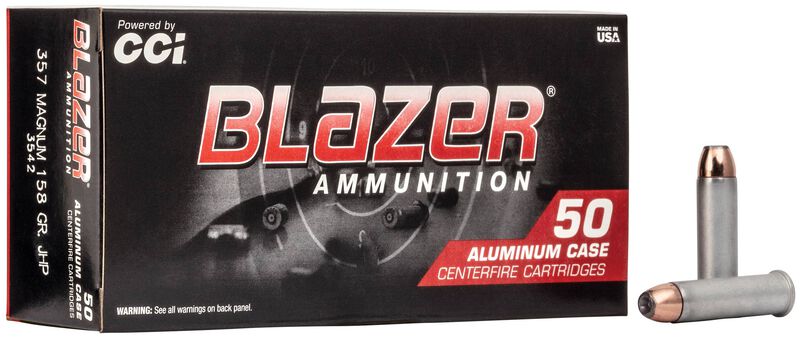 Blazer Aluminum, 357 Magnum, 158 Grain, Jacketed Hollow Point, 1150 fps