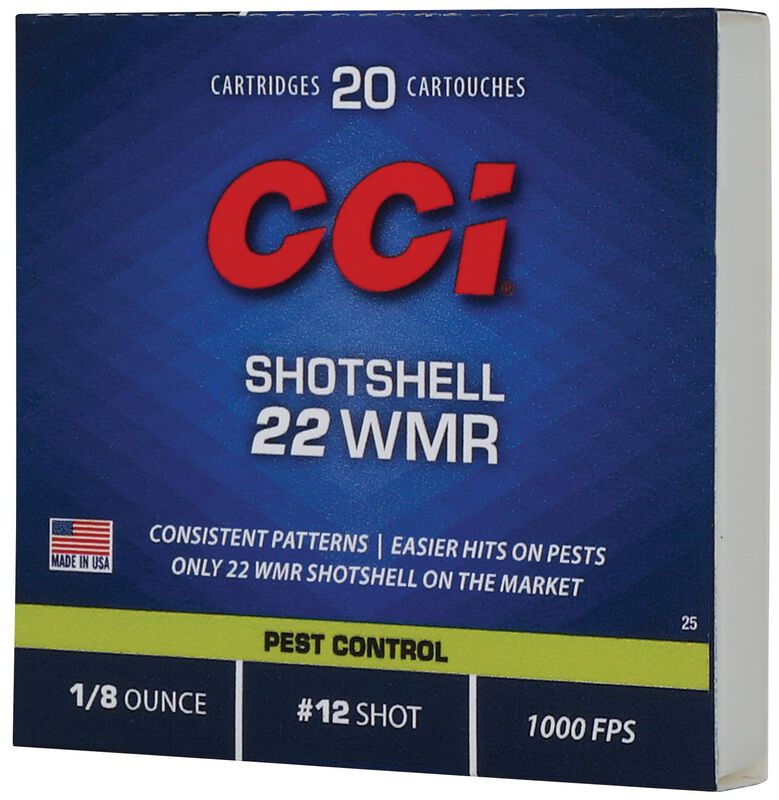 Rimfire Shotshell, 22 WMR, 12 Shot, 1000 fps