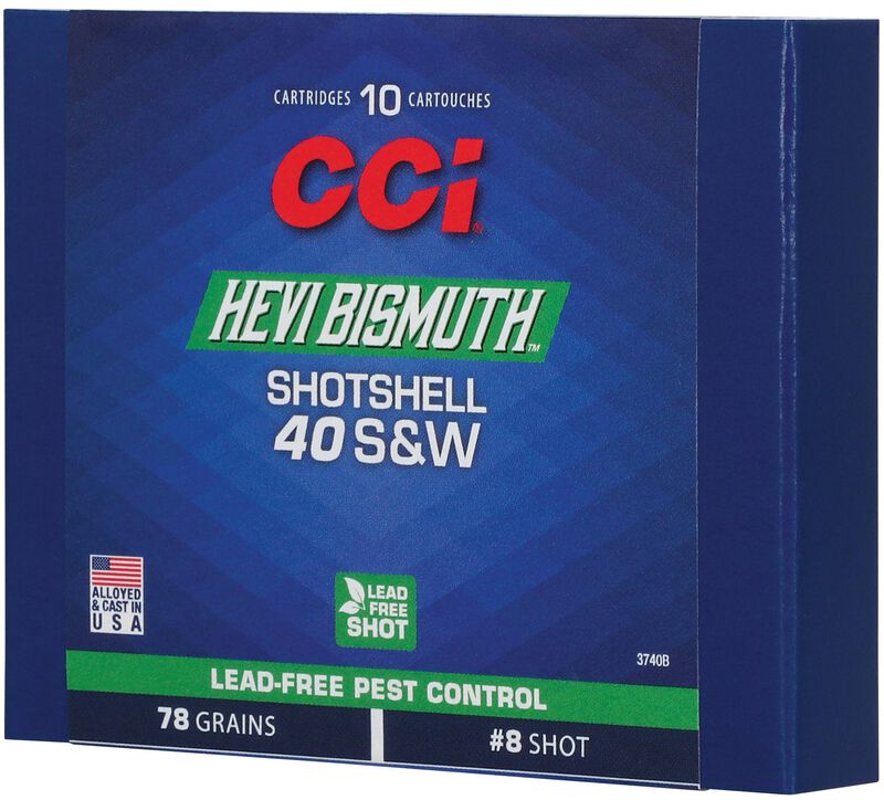 Pest Control Bismuth Shotshell, 40 S&amp;W, 8 Shot, 1300 fps