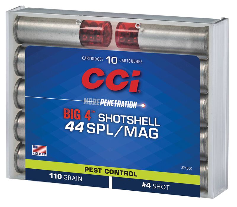 Pest Control Big 4&trade; Shotshell, 44 Spl/Rem Mag, 4 Shot, 1000 fps