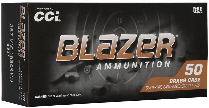 Blazer Brass, 357 Magnum, 158 Grain, Full Metal Jacket Flat Nose, 1250 fps