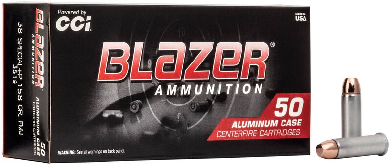 Blazer Aluminum, 38 Special +P, 158 Grain, Full Metal Jacket, 850 fps