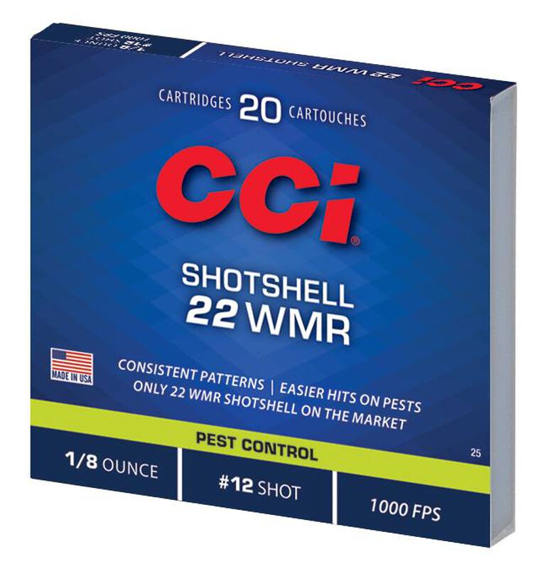 Rimfire Shotshell, 22 WMR, 12 Shot, 1000 fps