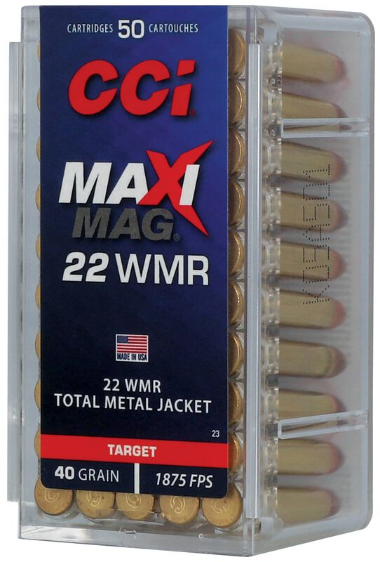 Maxi-Mag TMJ, 22 WMR, 40 Grain, Total Metal Jacket, 1875 fps