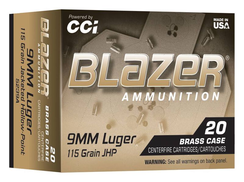 Blazer Brass HP, 9mm Luger, 115 Grain, Jacketed Hollow Point, 1145 fps