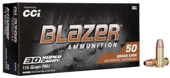 Blazer Brass, 30 Super Carry, 115 Grain, Full Metal Jacket Flat Nose, 1150 fps
