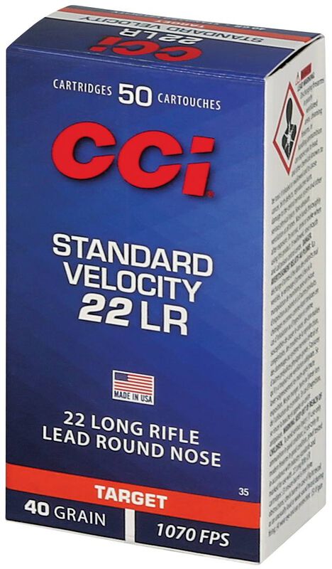 Standard Velocity, 22 LR, 40 Grain, Lead Round Nose, 1070 fps