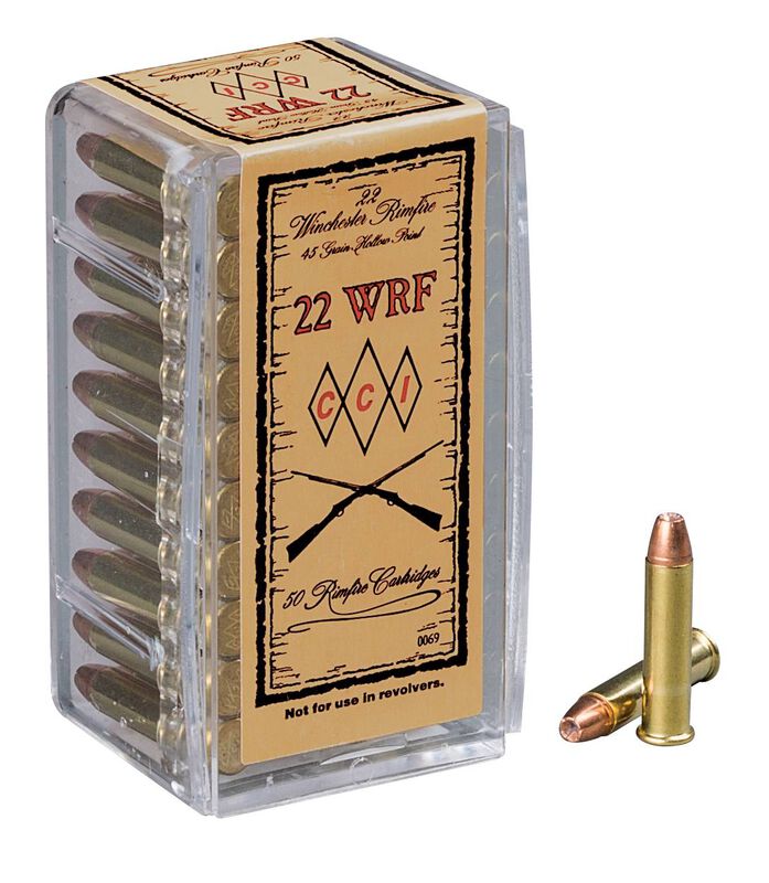Winchester Rimfire, 22 WRF, 45 Grain, Jacketed Hollow Point, 1300 fps