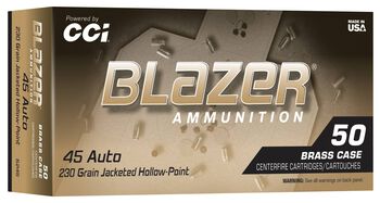 Blazer Brass HP, 45 Auto, 230 Grain, Jacketed Hollow Point, 850 fps