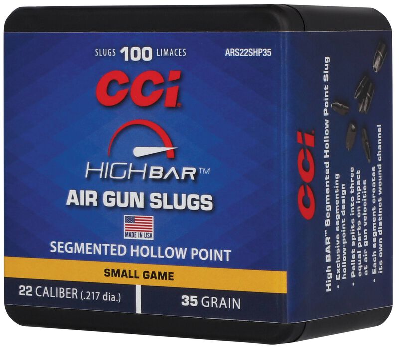 High Bar Air Gun Slugs, .22, 35 Grain, Segmented Hollow Point