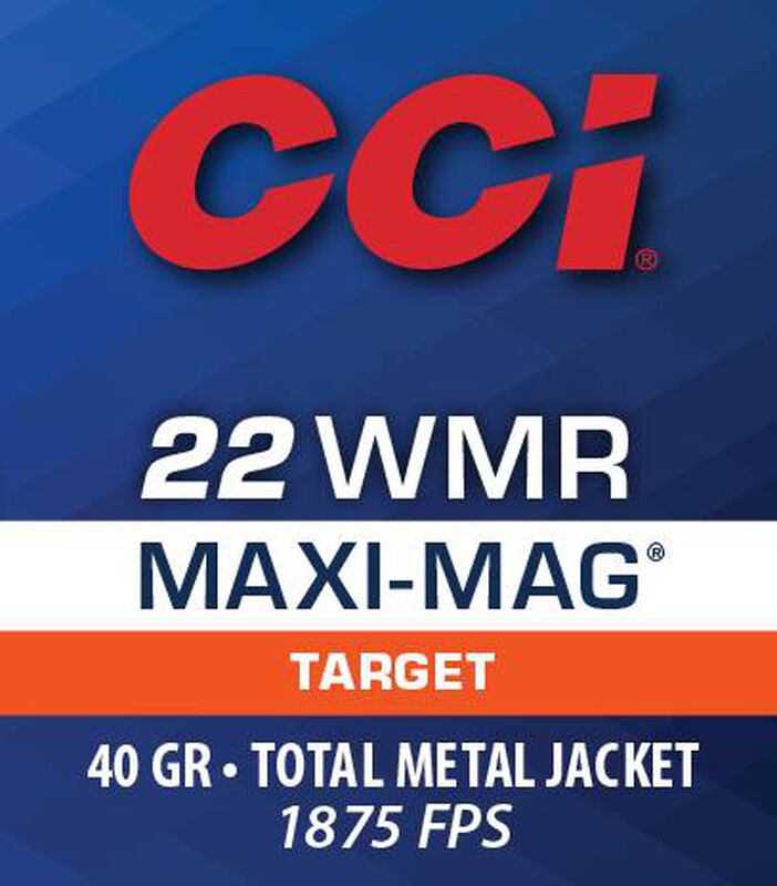 Maxi-Mag TMJ, 22 WMR, 40 Grain, Total Metal Jacket, 1875 fps