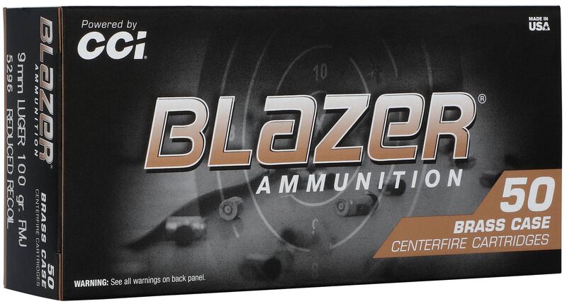 Blazer Brass, 9mm Luger, 100 Grain, Full Metal Jacket, 1130 fps