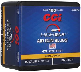 High Bar Air Gun Slugs, .22, 35 Grain, Hollow Point