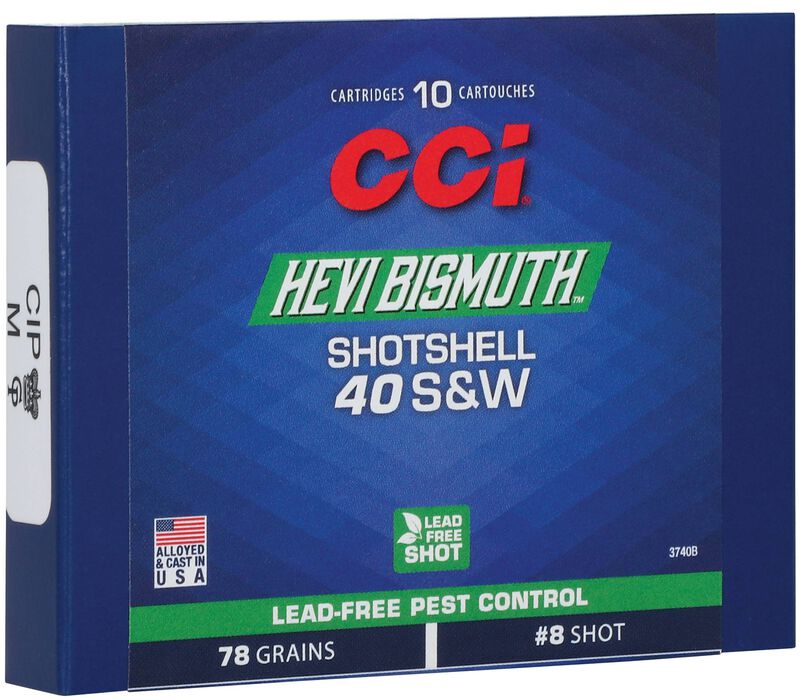 Pest Control Bismuth Shotshell, 40 S&amp;W, 8 Shot, 1300 fps