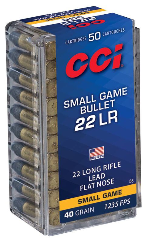 Small Game Bullet, 22 LR, 40 Grain, Solid, 1235 fps