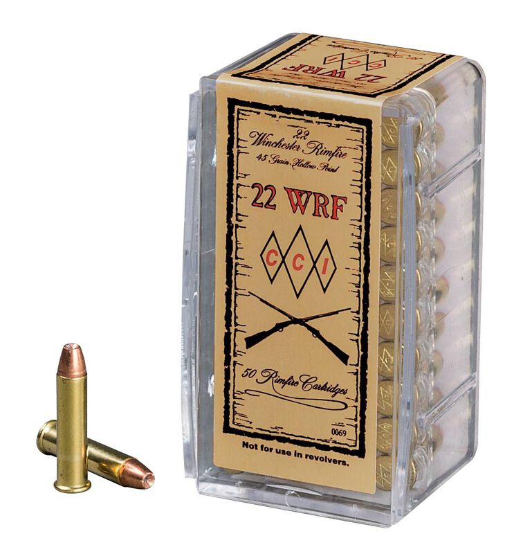Winchester Rimfire, 22 WRF, 45 Grain, Jacketed Hollow Point, 1300 fps