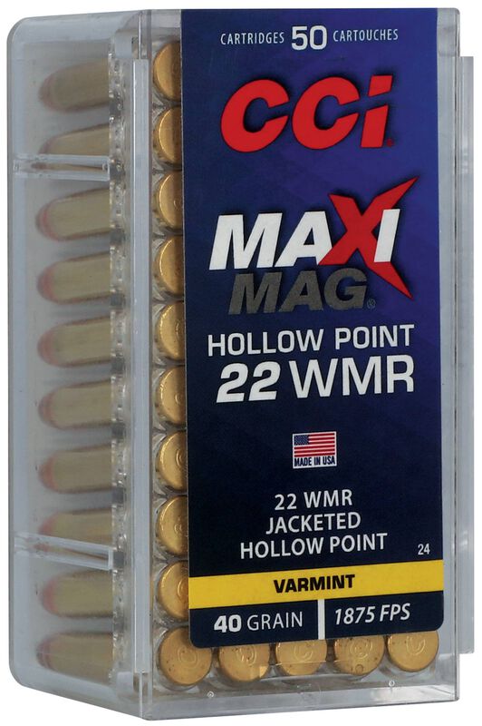 Maxi-Mag, 22 WMR, 40 Grain, Jacketed Hollow Point, 1875 fps