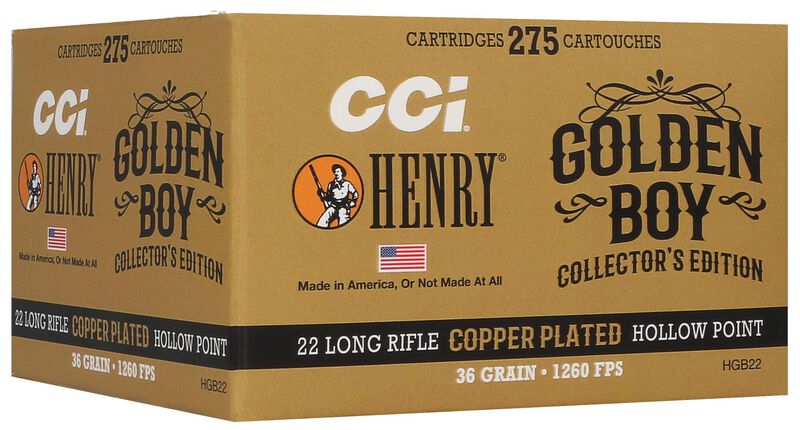 Henry Golden Boy Edition, 22 LR, 36 Grain, Copper Plated Hollow Point, 1260 fps
