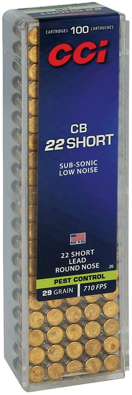 CB, 22 Short, 29 Grain, Lead Round Nose, 710 fps