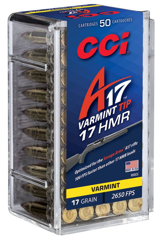 A17, 17 HMR, 17 Grain, Tipped Varmint, 2650 fps
