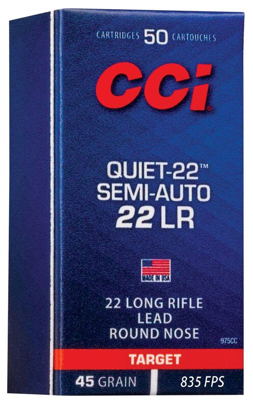 Quiet-22 Semi-Auto, 22 LR, 45 Grain, Soft Point, 835 fps