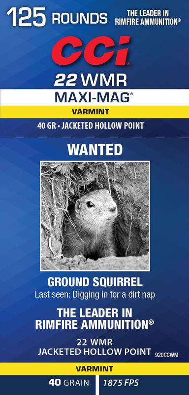 Maxi-Mag, 22 WMR, 40 Grain, Jacketed Hollow Point, 1875 fps