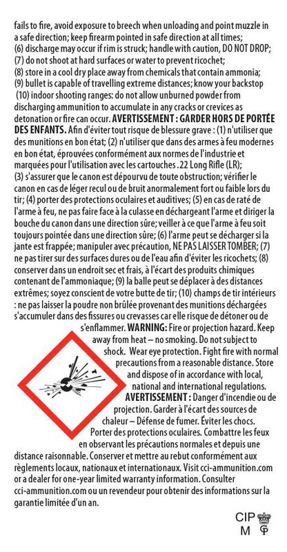 Standard Velocity, 22 LR, 40 Grain, Lead Round Nose, 1070 fps