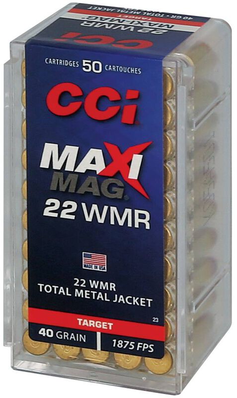 Maxi-Mag TMJ, 22 WMR, 40 Grain, Total Metal Jacket, 1875 fps