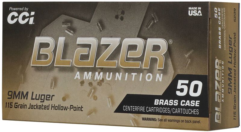 Blazer Brass HP, 9mm Luger, 115 Grain, Jacketed Hollow Point, 1145 fps