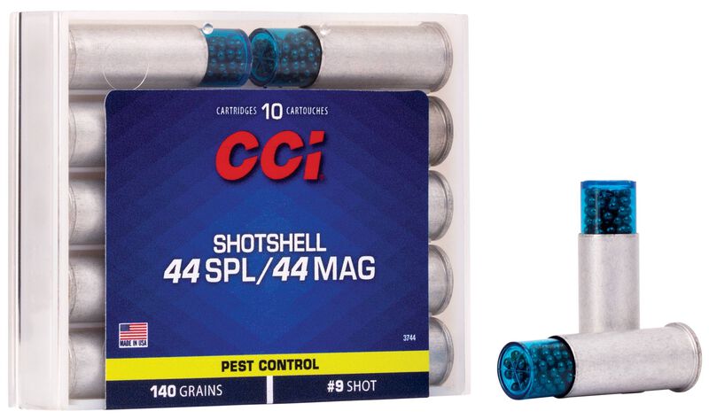 Pest Control Shotshell, 44 Spl/Rem Mag, 9 Shot, 1000 fps