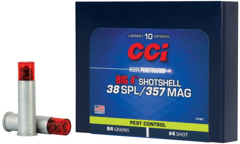 Pest Control Big 4&trade; Shotshell, 38 Spl/357 Mag, 4 Shot, 1000 fps