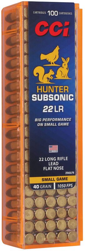 Hunter Series, 22 LR, 40 Grain, Lead Flat Nose, 1050 fps