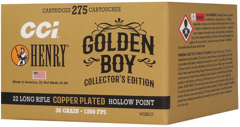 Henry Golden Boy Edition, 22 LR, 36 Grain, Copper Plated Hollow Point, 1260 fps