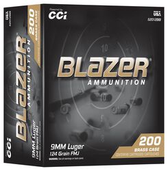Blazer Brass, 9mm Luger, 124 Grain, Full Metal Jacket, 1090 fps