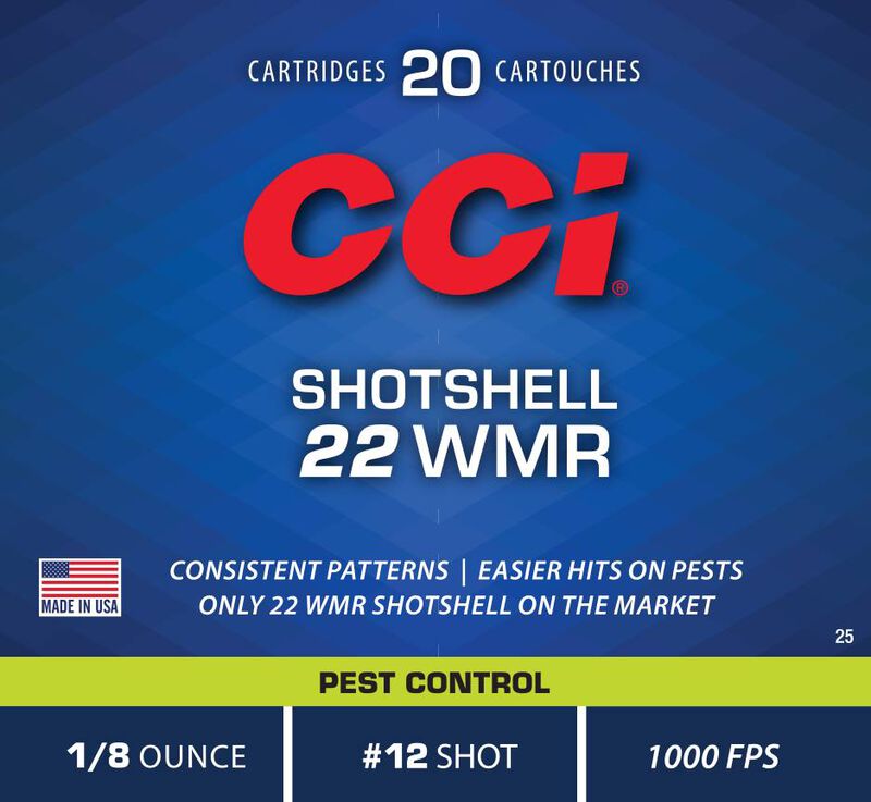 Rimfire Shotshell, 22 WMR, 12 Shot, 1000 fps