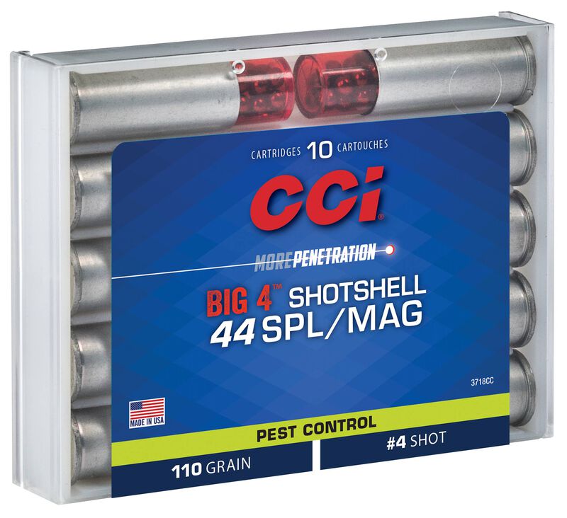 Pest Control Big 4&trade; Shotshell, 44 Spl/Rem Mag, 4 Shot, 1000 fps