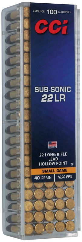 Sub-Sonic HP, 22 LR, 40 Grain, Lead Hollow Point, 1050 fps