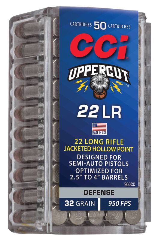 Uppercut, 22 LR, 32 Grain, Jacketed Hollow Point, 950 fps