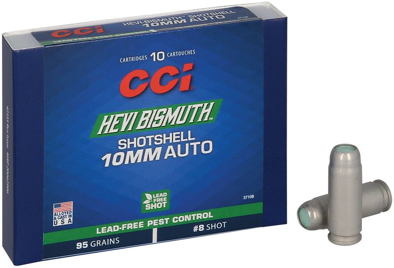 Pest Control Bismuth Shotshell, 10mm Auto, 8 Shot, 1300 fps