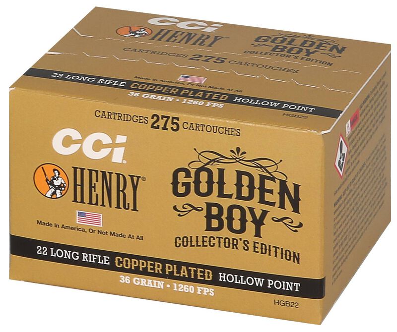 Henry Golden Boy Edition, 22 LR, 36 Grain, Copper Plated Hollow Point, 1260 fps