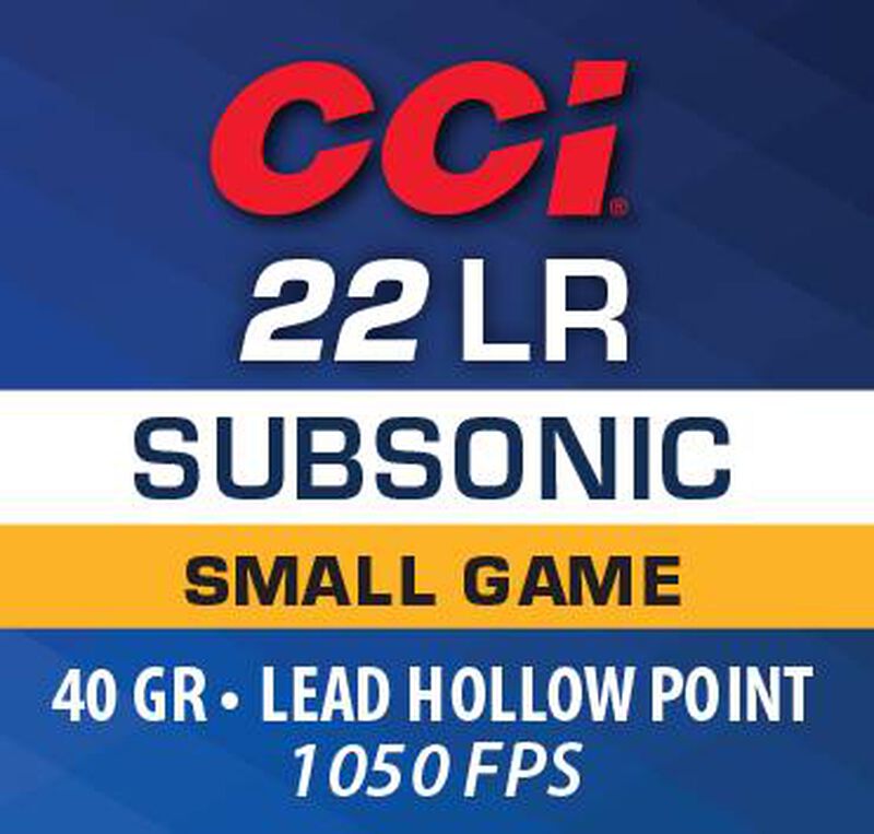 Sub-Sonic HP, 22 LR, 40 Grain, Lead Hollow Point, 1050 fps