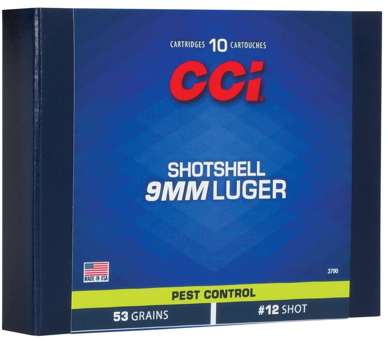 Pest Control Shotshell, 9mm Luger, 12 Shot, 900 fps