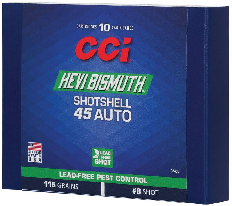 Pest Control Bismuth Shotshell, 45 Auto, 8 Shot, 1150 fps