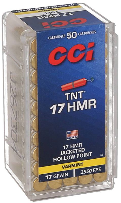 TNT, 17 HMR, 17 Grain, Jacketed Hollow Point, 2550 fps