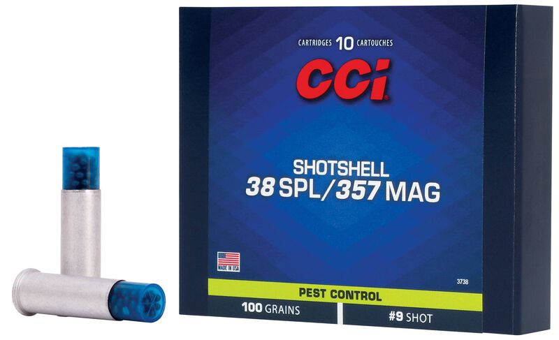Pest Control Shotshell, 38 Spl/357 Mag, 9 Shot, 1050 fps